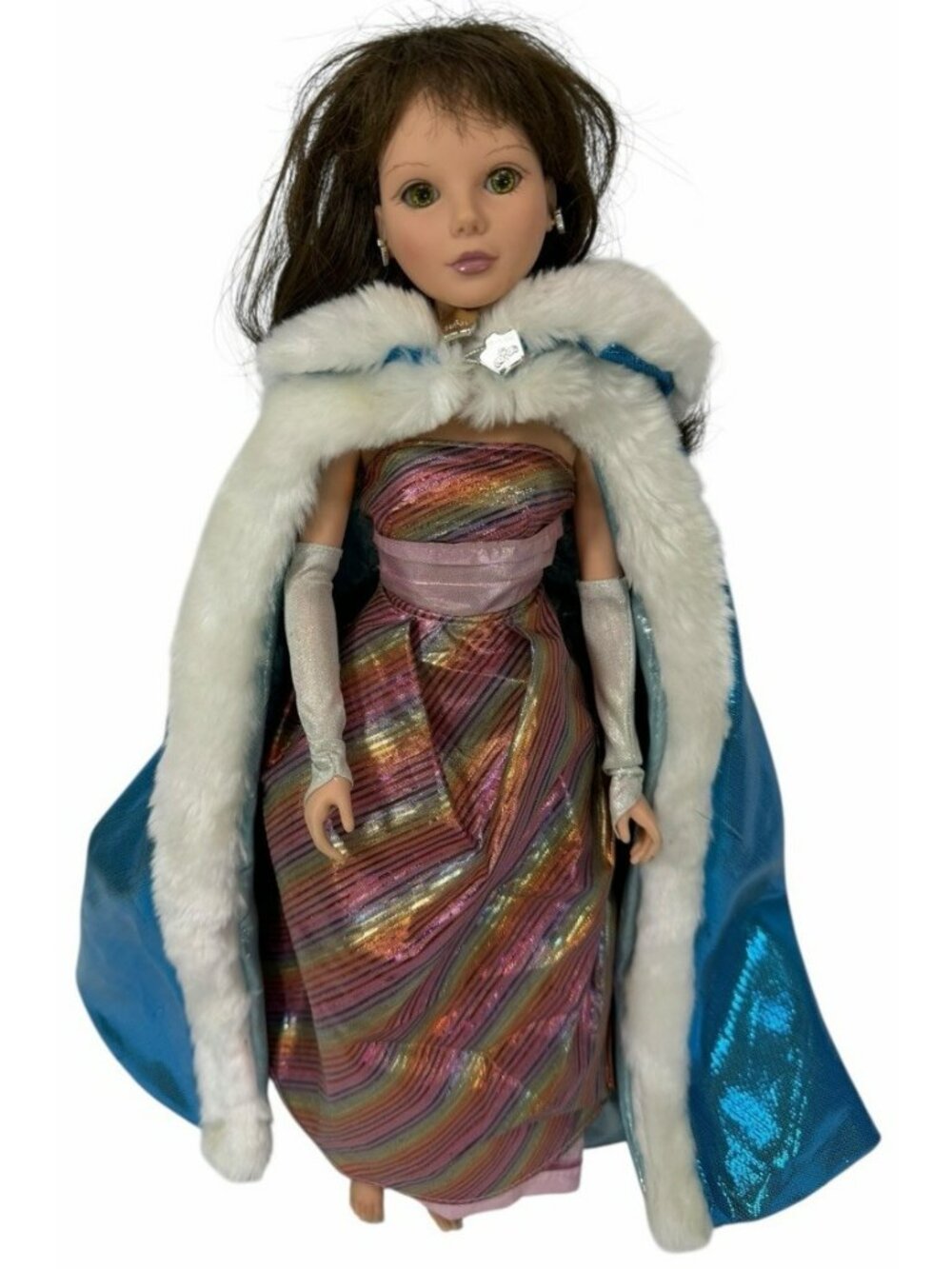 Vintage 1990s Young Lady So Beautiful Fantasy Ball Doll Playmates Brunette Dress